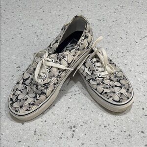 Vans White and Black Butterfly Women's Sneakers